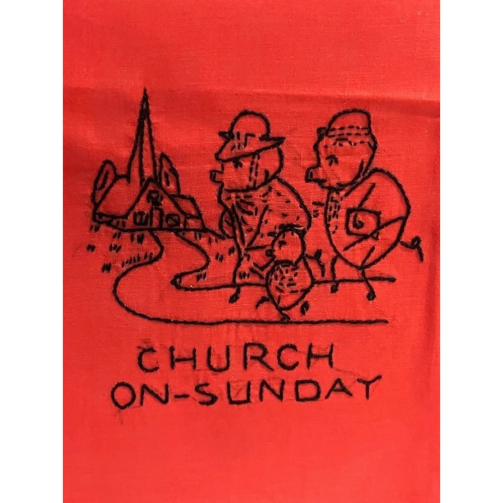 Vintage Handmade Seven Days of the Week Tea Towels  17W"x33L"‎